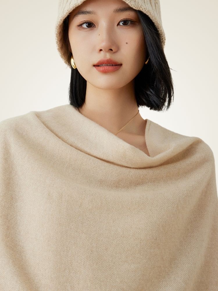 LanlyCashmere Women’s Cashmere Poncho Wrap – Oversized Soft Knit Shawl Cape
