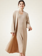 LanlyCashmere Women’s Long Cashmere Cardigan – Open Front Knit Coatigan