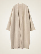 LanlyCashmere Women’s Long Cashmere Cardigan – Open Front Knit Coatigan