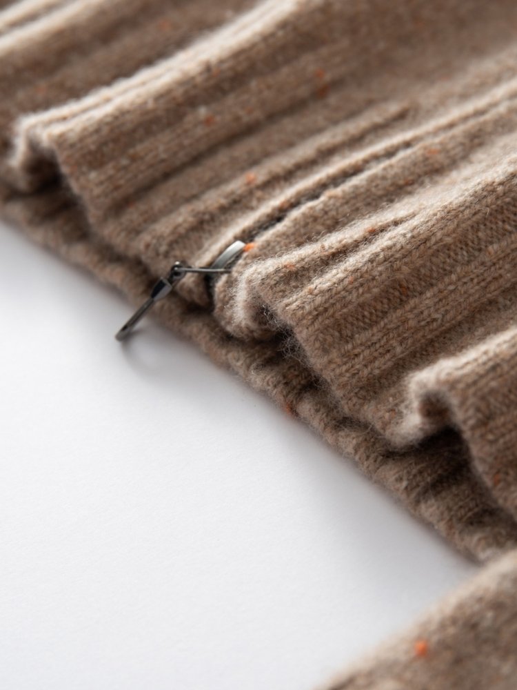Lanly Cashmere Tweed Zip Jacket - Mongolia Mock Neck Sweater
