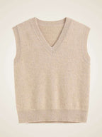 Lanlycashmere V-Neck Cashmere Sweater Vest – Classic Lightweight Knit Top