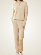 Lanlycashmere High Waist Cashmere Trousers – Slim Fit Knit Pants