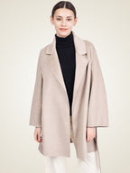 Lanlycashmere Mid Length Cashmere Coat Women – Minimalist Belted Wrap Coat