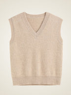 Lanlycashmere V-Neck Cashmere Sweater Vest – Classic Lightweight Knit Top