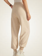Lanlycashmere Women’s Cashmere Jogger Pants – Elastic Waist Cozy Knit Sweatpants