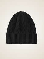 LanlyCashmere Cable Knit Cashmere Beanie – Soft Warm Winter Hat for Women