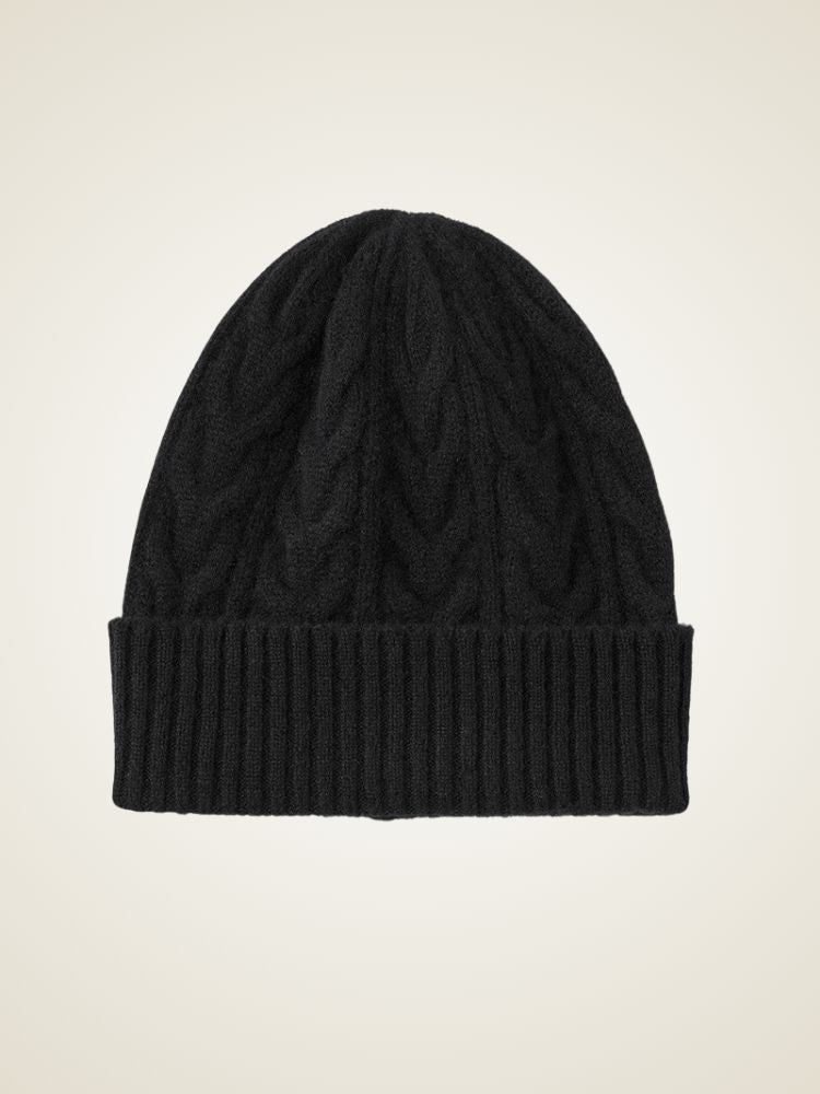 LanlyCashmere Cable Knit Cashmere Beanie – Soft Warm Winter Hat for Women