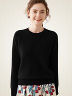 LanlyCashmere Classic Cashmere Sweater – Soft Crewneck Everyday Knit