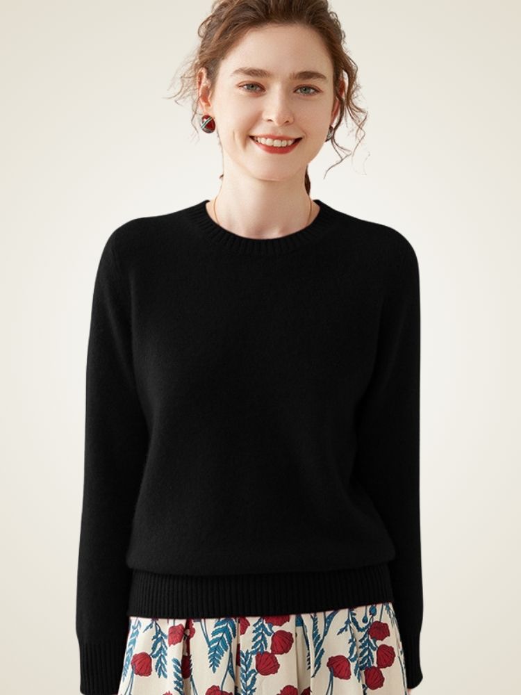 LanlyCashmere Classic Cashmere Sweater – Soft Crewneck Everyday Knit