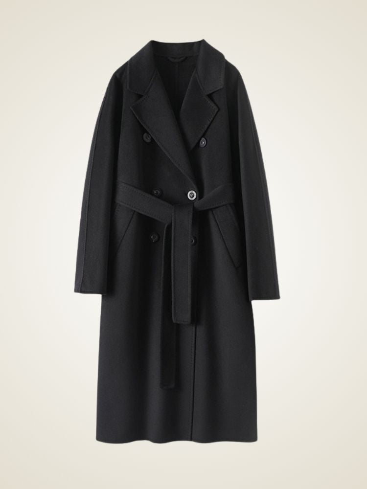 LanlyCashmere Double Breasted Cashmere Coat Women Long Tailored