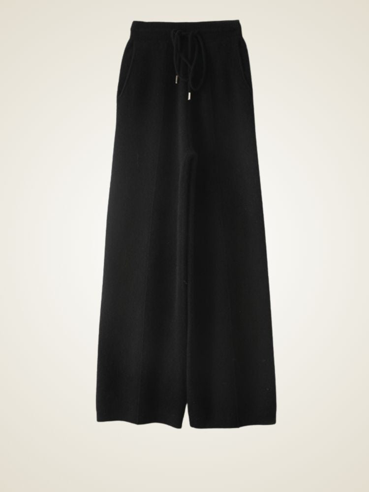 LanlyCashmere Drawstring Cashmere Pants Wide Leg Lounge Trousers