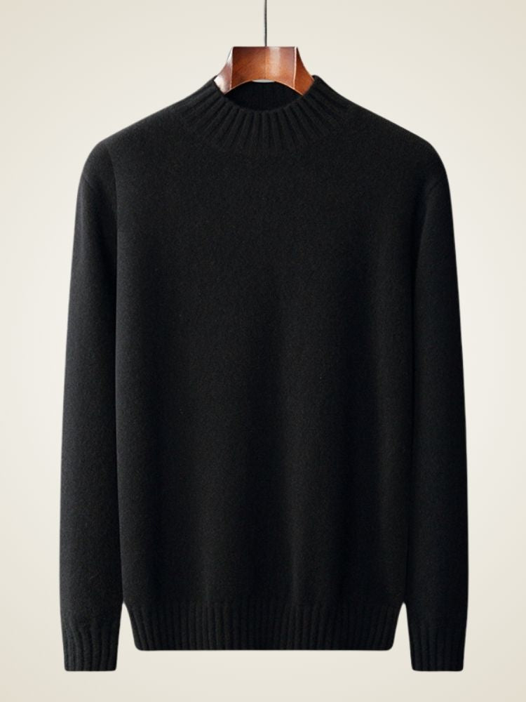 LanlyCashmere Premium Pure Mongolian Cashmere Mock Neck Sweater for Men