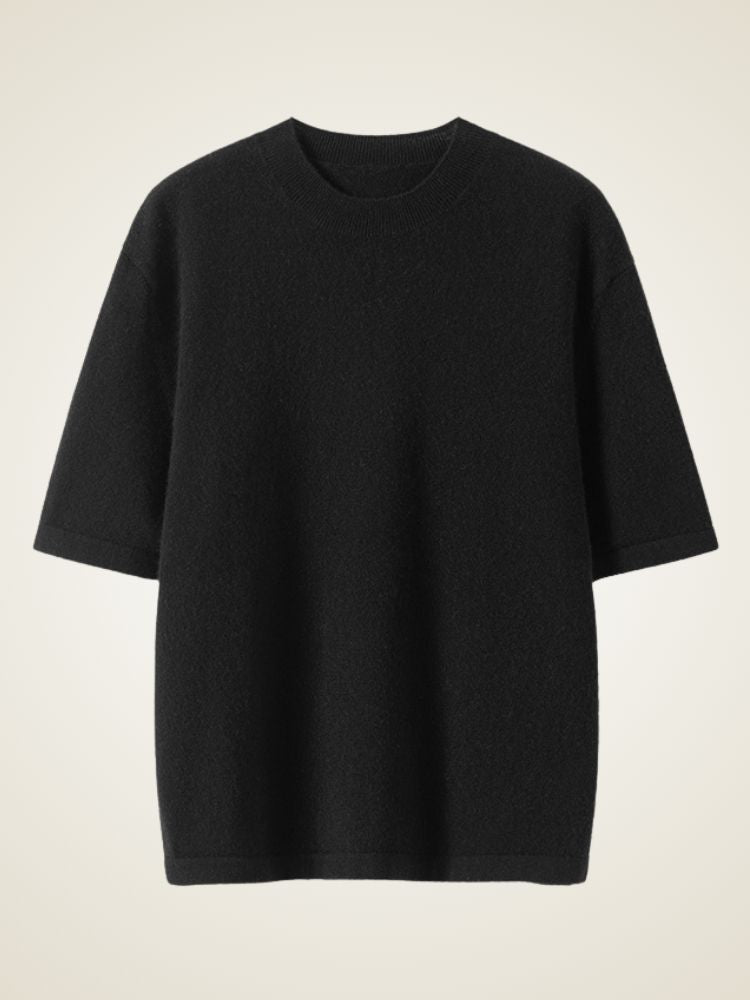 LanlyCashmere Super Fine Cashmere T-Shirt – Lightweight Crewneck Knit Top