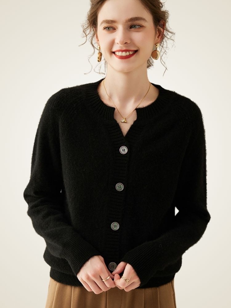LanlyCashmere Women’s Cashmere Cardigan – Soft Knit Button Front Sweater
