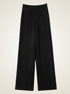 LanlyCashmere Women’s Cashmere Straight Leg Pants – High Waisted Knit Trousers