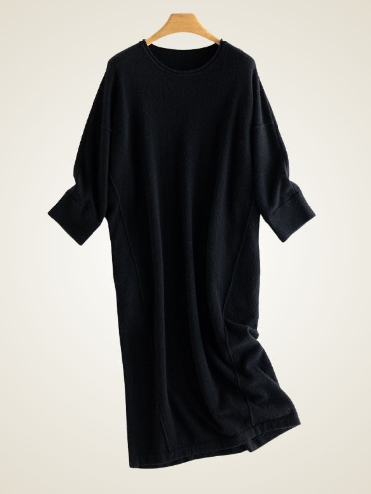 LanlyCashmere Women's Cashmere Sweater Dress Relaxed Fit Knit