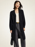 LanlyCashmere Women’s Long Brushed Cashmere Cardigan – Soft Fuzzy Knit Coat