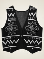 LanlyCashmere Wool Sweater Vest for Women – Jacquard Knit Sleeveless Top