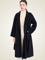 Lanlycashmere Long Cashmere Trench Coat Women – Belted Wrap Overcoat