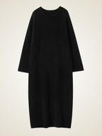 Lanlycashmere Minimalist Cashmere Midi Dress – Relaxed Knit Sweater Dress