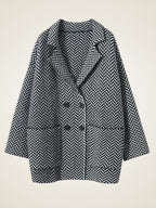 LanlyCashmere Women’s Herringbone Cashmere Coat – Mid-Length Elegant Overcoat