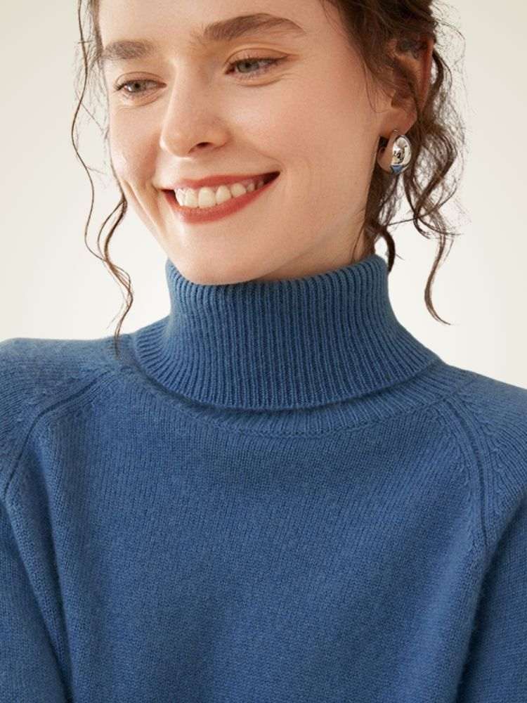 LanlyCashmere Women's Slim Fit Cashmere Turtleneck Sweater