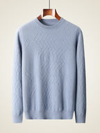 LanlyCashmere Geometric Cashmere Sweater – 100% Soft Knit Crewneck