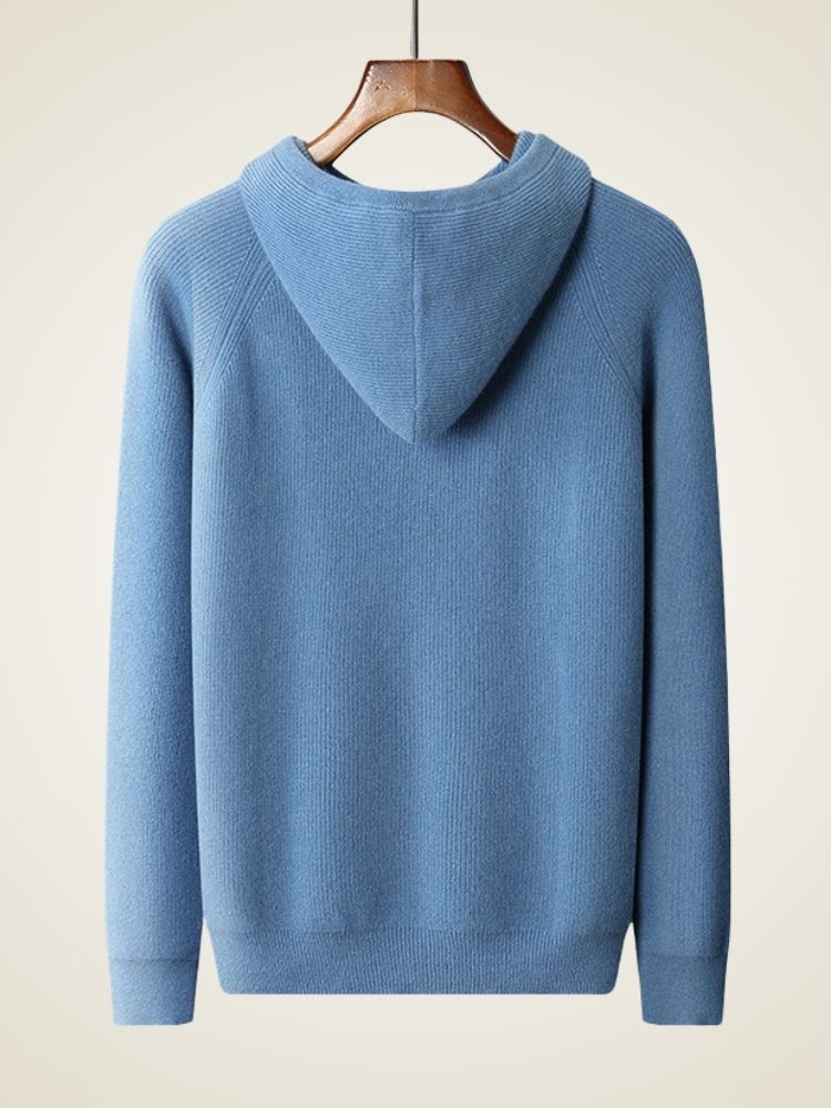 LanlyCashmere Men's Luxury 100% Pure Cashmere Knitted Hoodie