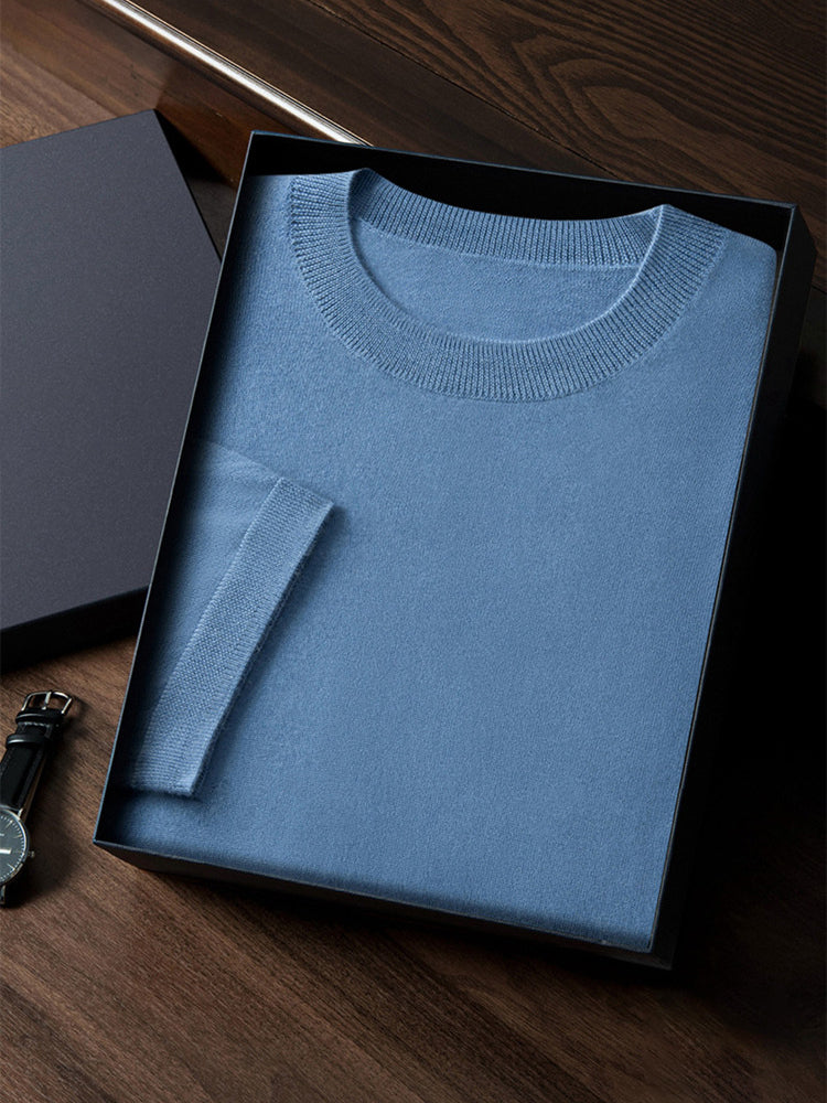 LanlyCashmere Super Fine Cashmere T-Shirt – Lightweight Knit Crew Neck