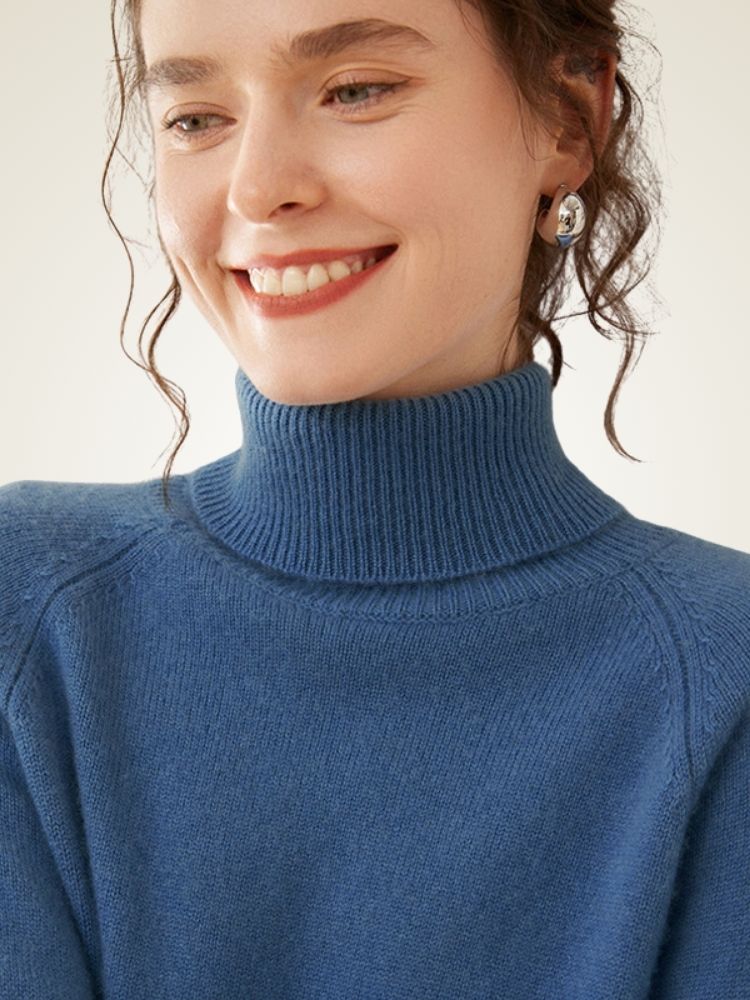 LanlyCashmere Women's Slim Fit Cashmere Turtleneck Sweater
