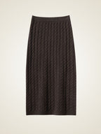 LanlyCashmere Cable-Knit Cashmere Set – Midi Skirt Ensemble