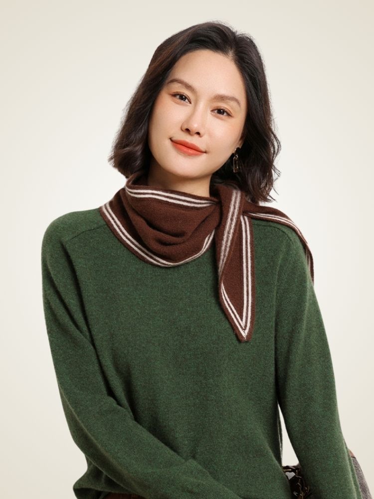 LanlyCashmere Cashmere Triangle Scarf – Soft Lightweight Knit Neck Wrap