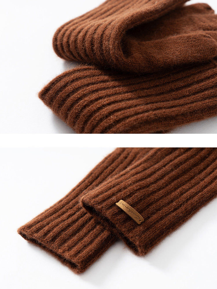 LanlyCashmere Women’s Cashmere Knit Gloves – Soft Warm Long Winter Gloves