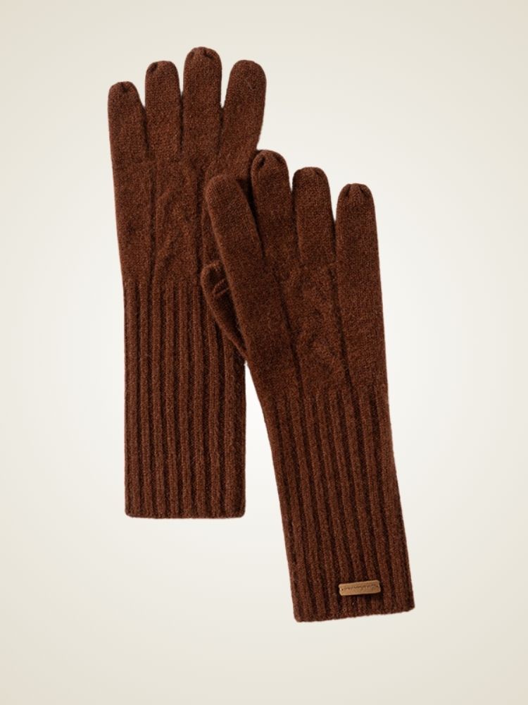 LanlyCashmere Women’s Cashmere Knit Gloves – Soft Warm Long Winter Gloves