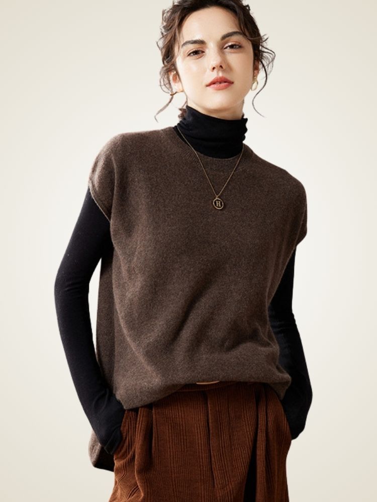 LanlyCashmere Women's Cashmere Short Sleeve Sweater Knit Top