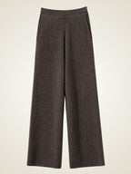 LanlyCashmere Women’s Cashmere Straight Leg Pants – High Waisted Knit Trousers