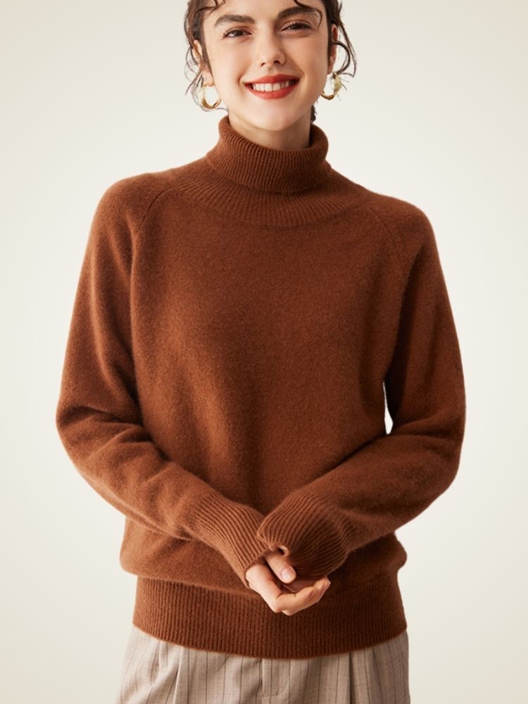 LanlyCashmere Women’s Classic Cashmere Turtleneck – Essential Soft Knit Sweater