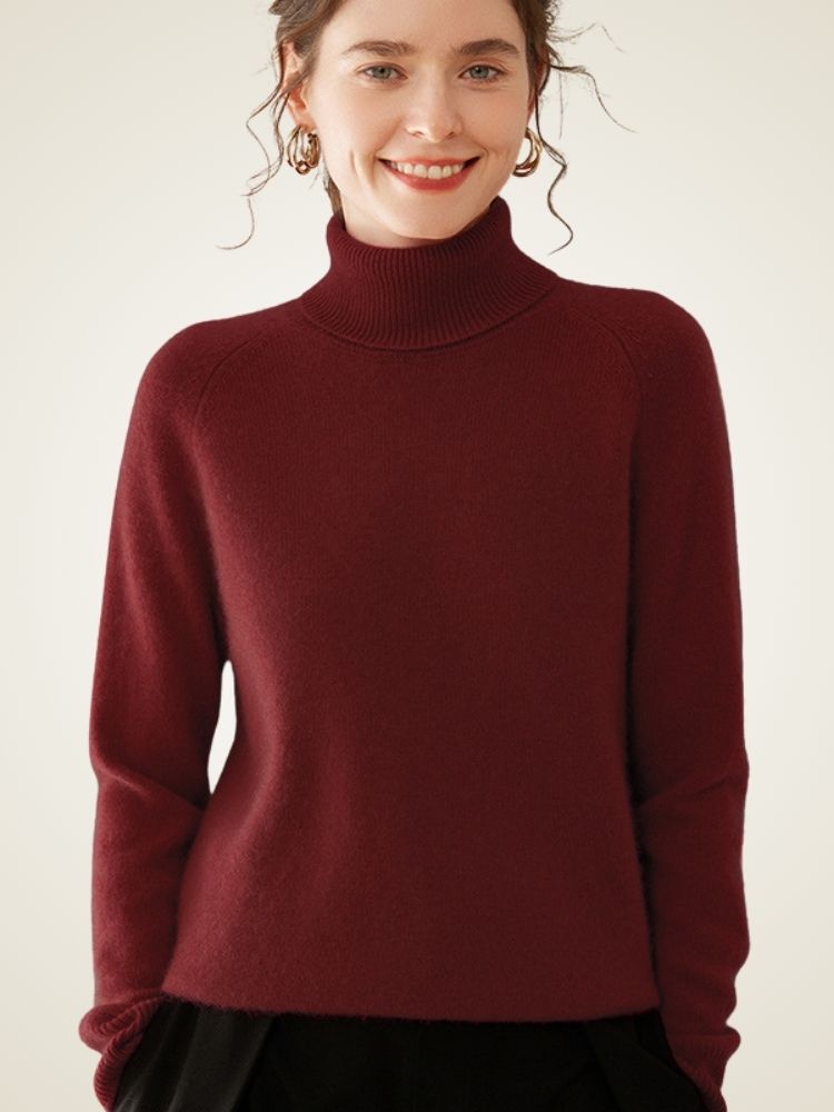 LanlyCashmere Women's Slim Fit Cashmere Turtleneck Sweater