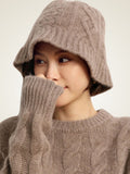 LanlyCashmere Cable Knit Cashmere Beanie – Women’s Soft Winter Hat