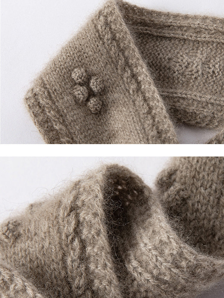 LanlyCashmere Cashmere Pull-Through Scarf – Soft Knit Neck Warmer