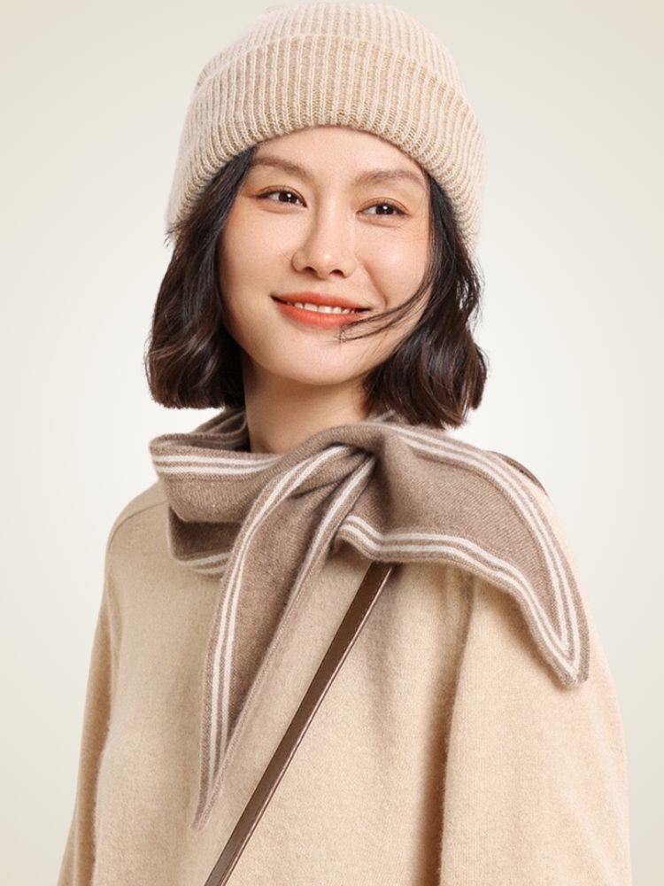 LanlyCashmere Cashmere Triangle Scarf – Soft Lightweight Knit Neck Wrap
