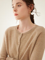 LanlyCashmere Classic Round Neck Premium Mongolia Cashmere Cardigan