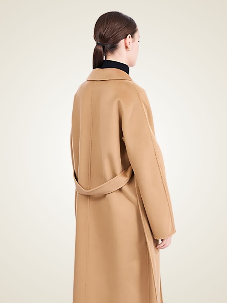 LanlyCashmere Double Breasted Cashmere Coat Women Long Tailored