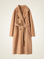 LanlyCashmere Double Breasted Cashmere Coat Women Long Tailored