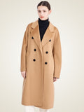 LanlyCashmere Double Breasted Cashmere Coat Women Long Tailored