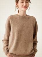 LanlyCashmere Oversized Cashmere Sweater – Soft Crewneck Relaxed Knit