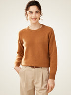 LanlyCashmere Rolled Neck Cashmere Sweater – Raglan Sleeve Soft Knit