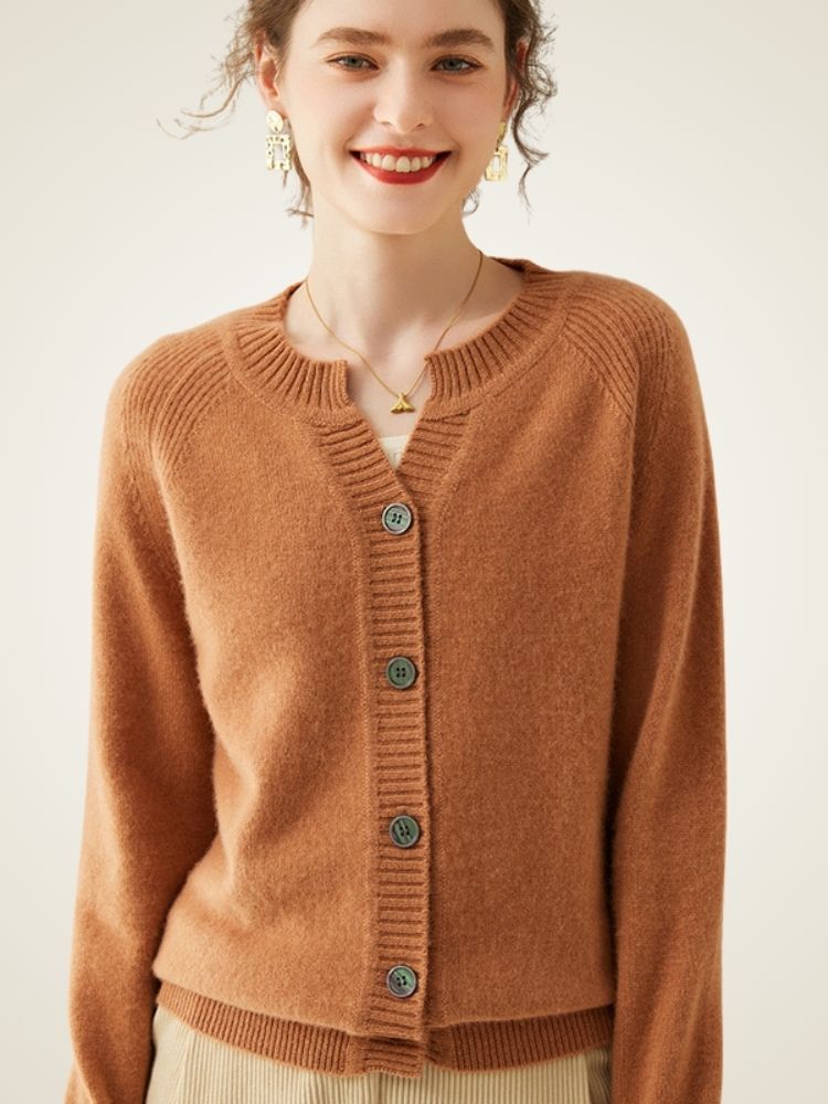 LanlyCashmere Women’s Cashmere Cardigan – Soft Knit Button Front Sweater
