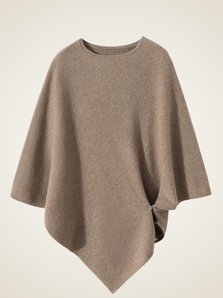 LanlyCashmere Women’s Cashmere Poncho Sweater – Elegant Loose Knit Cape