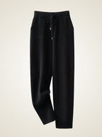 Lanly Cashmere Straight-Leg Knit Pants - Mongolia Cashmere Lounge Trousers